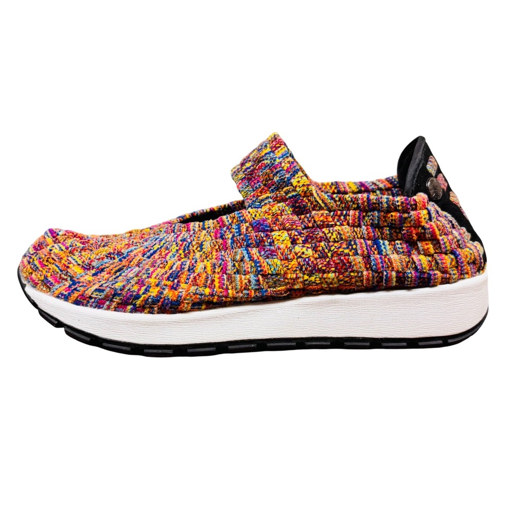 Bernie Mev New York Rainbow Woven Elastic Slip On Platform Sneakers 40